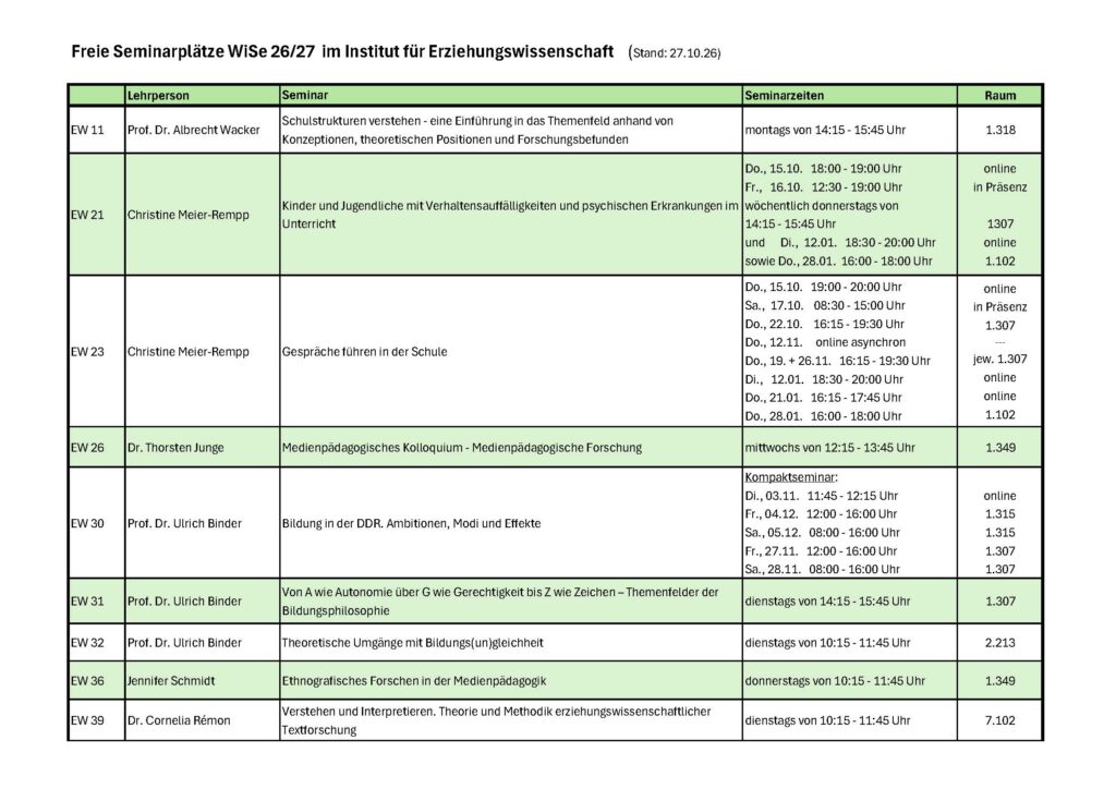 AStA - Newsletter vom 27.10.2026